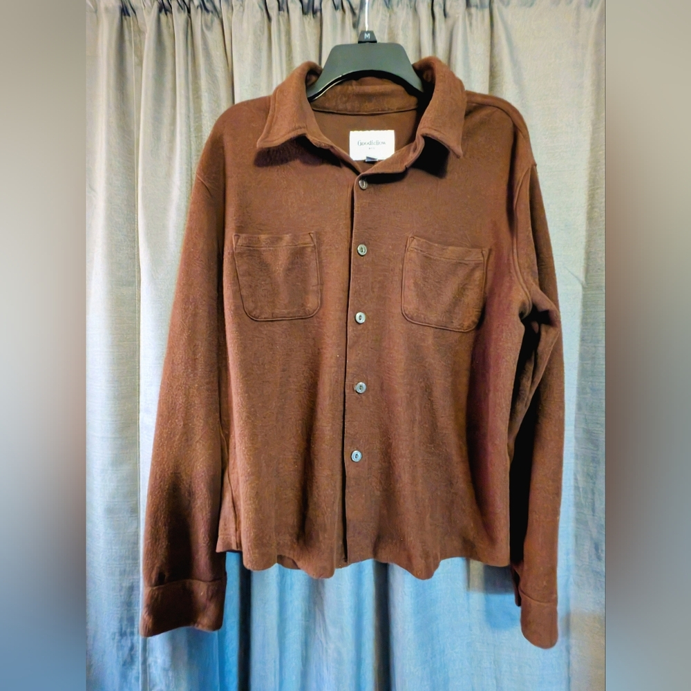 Goodfellow And Co. Chocolate Brown Button-Up Shirt Sz. L